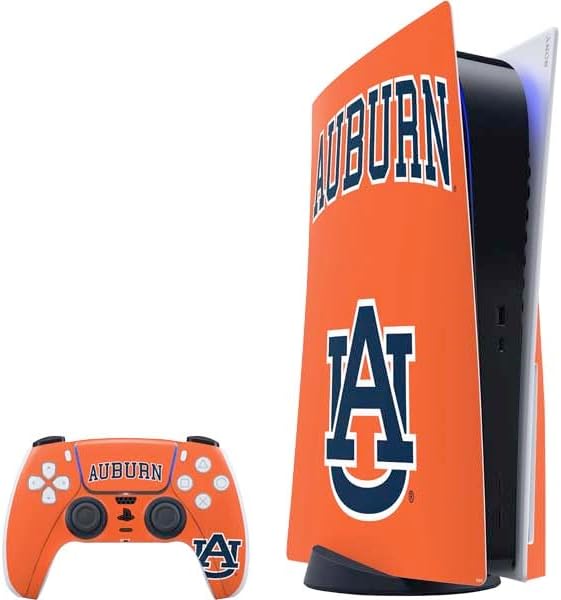 Skinit Decal Gaming Skin Compatible with PS5 Bundle - Officially Licensed Auburn University AU Orange Design