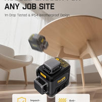Fanttik D12 Ace Laser Level 360 Self Leveling, 3x360° Rechargeable 3D Green Cross Laser, Outdoor Pulse Mode, IP54 Durable, Easy to Use for Construction and Picture Hanging