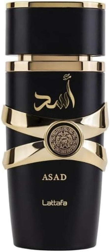 Lattafa Perfumes Asad para Unisex Eau de Parfum en spray, 3.4 onzas✅ Lattafa Asad es una fragancia de vainilla. ✅ Notas superiores: Pimienta negra, Piña, Tabaco