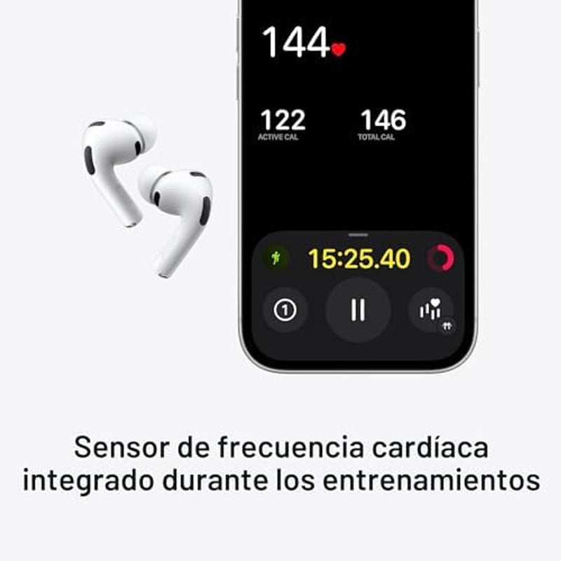 Apple AirPods Pro 3 auriculares inalámbricos, cancelación activa de ruido, Traducción en vivo, detección de frecuencia cardíaca, función de ayuda auditiva, auriculares Bluetooth, audio espacial