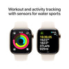 Apple Watch Series 10 [GPS + Cellular 42mm case] Smartwatch with Gold Titanium Case with Starlight Sport Band - S/M. Fitness Tracker, ECG App, Always-On Retina Display, Water Resistant