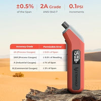 ETENWOLF T300 Digital Tire Pressure Gauge 3-200 PSI, Industrial Tire Gauge Calibrated to ANSI B40.7 Grade 2A(Plus-Minus 0.5%), Replaceable AAA Batteries (Vivid Orange)