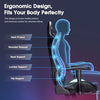 7-Point Massage Gaming Chair, 175° Gaming Recliner with Footrest Ergonomic Computer Office Chair High Back Video Game Chair with Lumbar Support, Upgraded Version, Black