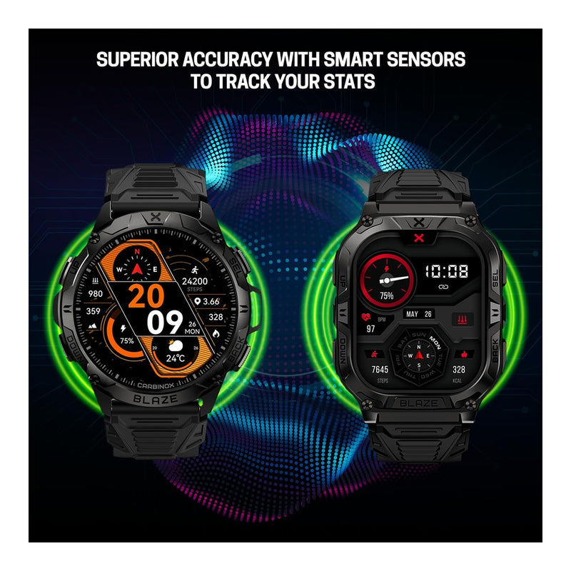 Smartwatch Carbinox Blaze Con Gps Resistente Ip69k Y Gorilla Glass 170+ Deportes Llamadas Bluetooth Compatible Android/Ios