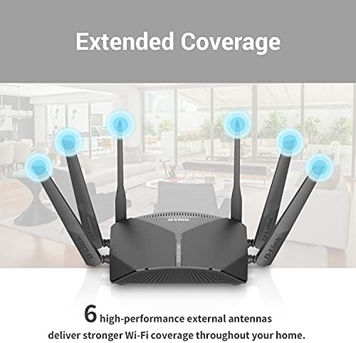 D-Link WiFi Router AC3000 Mesh Smart Internet Network Voice Control, MU-MIMO Tri Band Gigabit Gaming Mesh (DIR-3040-US)