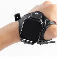 Ergonomic Genuine Leather Hand Made Watch Band,Compatible with Apple Watch,iWatch Series,Smart Watch,Cool Steampunk Replacement Strap for Cycling Driving,Fitness,Sports(Brown)