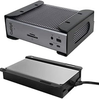 Under Desk Holder for Thunderbolt 4 Dock/Thunderbolt 3 Dock and Power Cable, Under Desk Iron Storage Rack for TS4 / TS3 Plus, No Drill, Easy Install with All Hardware Included