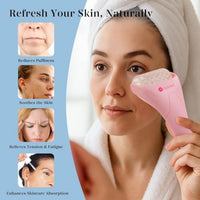 BAIMEI IcyMe - Rodillo de hielo para cara y juego de herramientas faciales Gua Sha, rodillo facial de hielo que reduce la hinchazón, alivia las migrañas, herramientas para el cuidado de la piel