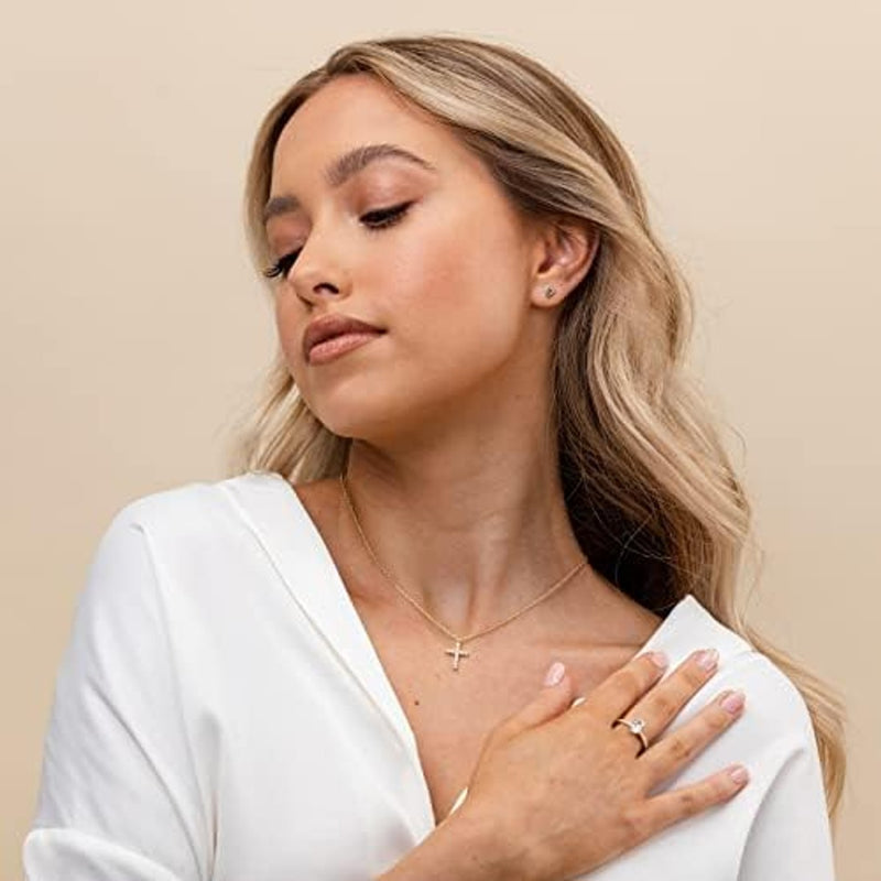Ofertaza, PAVOI 14K Gold Plated Cubic Zirconia Cross Necklace