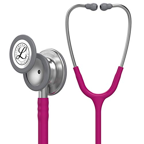 3M Littmann Classic III Monitoring Stethoscope, 5633, More Than 2X as Loud, Weighs Less, Stainless Steel Chestpiece, 27" Pearl Pink Tube