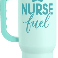 SANDJEST Nurse Gift Tumbler 40oz with Handle and Straw – Nurse Fuel Insulated Stainless Steel Travel Coffee Mug for Nursing Friend Student - Gifts for Appreciation, Birthday, Christmas