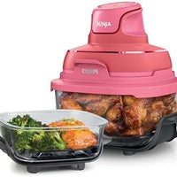 Ninja Crispi 4 in 1 Glass Air Fryer, 450°F, Non Toxic, 4QT and 6 Cup Containers with Lids, Dishwasher Safe, Stone, 1 Count, FN101ST