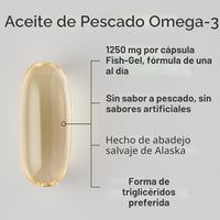 Sports Research® Omega-3 Aceite de Pescado 1250 - Suplemento de Aceite de Pescado de Triple Fuerza de Pollock Salvaje de Alaska - Certificado MSC Sostenible · Sin GMO · Sin Soja - 90 Cápsulas de Gel