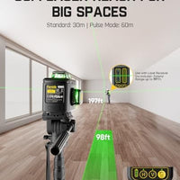 Fanttik D12 Ace Laser Level 360 Self Leveling, 3x360° Rechargeable 3D Green Cross Laser, Outdoor Pulse Mode, IP54 Durable, Easy to Use for Construction and Picture Hanging
