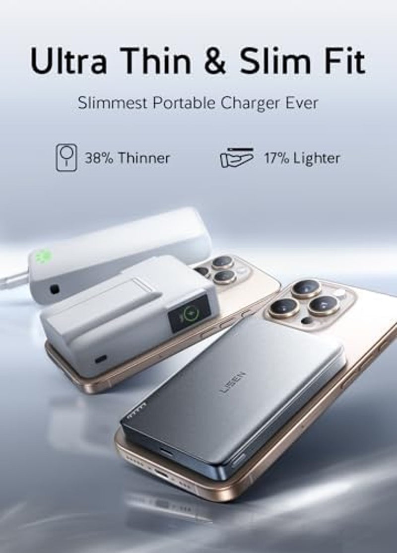 LISEN 0.5'' Ultra Slim MagSafe Power Bank 10,000mAh