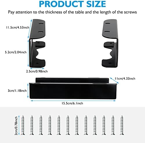 Under Desk Holder for Thunderbolt 4 Dock/Thunderbolt 3 Dock and Power Cable, Under Desk Iron Storage Rack for TS4 / TS3 Plus, No Drill, Easy Install with All Hardware Included