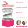 Bento Lunch Box with 8oz Soup Thermo, Leak-Proof Lunch Containers with 4 Compartment, Thermo Hot Food Jar and Insulated Lunch Box for School Pink