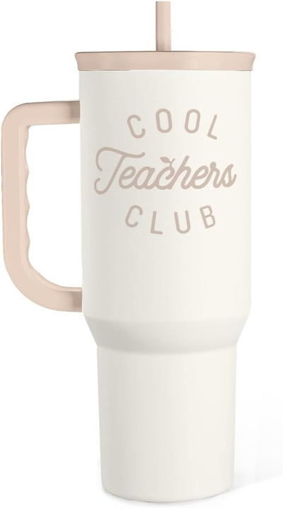 SANDJEST Teacher Appreciation Gift for Women – Stainless Steel Insulated Tumbler with Handle - Teachers Travel Coffee Mu