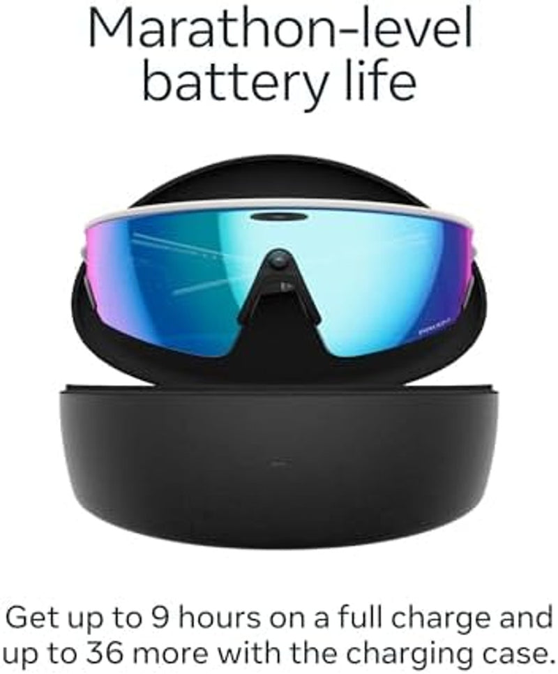 Amazon Oakley | Meta Vanguard with Meta AI, Audio, Photo, Video Compatibility - White, Prizm™ Sapphire