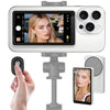 Wireless Vlog Selfie Monitor Screen for iPhone & Android, Bluetooth Remote, 180° Flip, Magnetic Stand, Wide Screen Mode, 1800mAh Battery, Rear Camera Live View for TikTok & YouTube (White)
