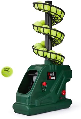 Furlihong 3819BH - Máquina portátil de pelotas de tenis - 5 ángulos ajustables, 2 niveles