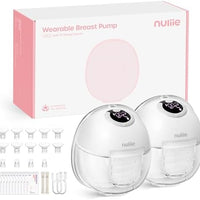 Nuliie S32 Wearable Breast Pump Hands-Free, More Private Electric Pump, 4 Modes 9 Suction Levels, 24mm Flange with 13/15/17/19/21mm Inserts, Easy Clean & Anti-Leak Design (2 Packs, White)