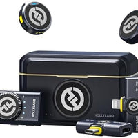 Hollyland Lark M2 Wireless Microphone for iPhone/Camera/Android/PC, 48kHz/24-bit High Fidelity Audio, 300m Range, Noise Cancelling, 40h Use, YouTube, Vlog, Streaming (2TX + 3RX + Charging Case)