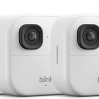 Blink Outdoor 2K+ (newest model) — Wireless smart security camera, 2K video resolution, enhanced audio, two-year battery. Sync Module Core included — 5 camera system (White)