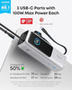 Anker Laptop Power Bank, 25,000mAh Portable Charger with Triple 100W USB-C Ports, Built-in Retractable Cables, Flight-Approved for Travel, iPhone 17/16 Series, MacBook, Samsung, and More