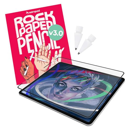 Astropad Rock Paper Pencil v3.0 – 2025 Version - Paper Screen Protector for iPad Pro 13-inch (M4, 2024) and iPad Air 13-inch (M2, 2024) & (M3, 2025) + Apple Pencil Tips Replacement 2 Pack – Compatible with Apple Pencil 1st/2nd Gens