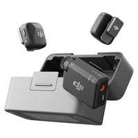 DJI Mic Mini (2 TX + 1 RX + Estuche de Carga), Micrófono Lavalier Inalámbrico para iPhone/Cámara/Android, Ultraligero, Audio Rico en Detalles, 48h de Uso, Cancelación de Ruido, Limitador Automático, Vlog, Streaming