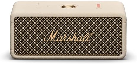 Marshall Emberton III Portable Bluetooth Speaker - Rugged Waterproof/Dust-Proof Design | Loud Stereo Sound, Deep Bass | Compact and Wireless for Travel and Outdoors - Black and Brass