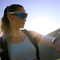 Amazon Oakley | Meta Vanguard with Meta AI, Audio, Photo, Video Compatibility - White, Prizm™ Sapphire