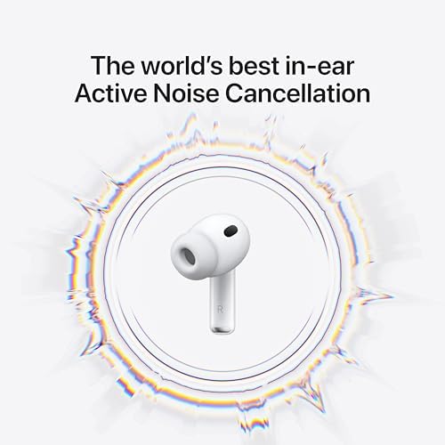 Apple AirPods Pro 3 Wireless Earbuds, Active Noise Cancellation, Live Translation, Heart Rate Sensing, Hearing Aid Feature, Bluetooth Headphones, Spatial Audio, High-Fidelity Sound, USB-C Charging