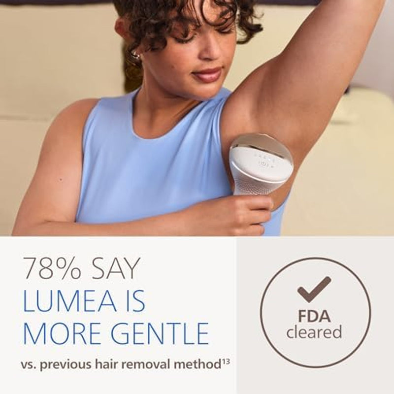 Philips Lumea 9000 Series Dispositivo de depilación IPL Reducción permanente de vello láser para mujeres y hombres, fácil y cómodo de usar en casa, SenseIQ, 4 accesorios para cuerpo, cara, bikini y axilas, BRI984/03