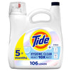 Tide Hygienic Clean Heavy Duty 10x Free Liquid Laundry Detergent, HE Compatible, Unscented, 106 loads, 149 oz