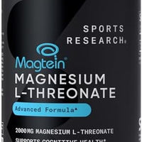 Sports Research® Cápsulas de L-treonato de magnesio de 2000 mg - Magtein® de alta absorción para mejorar la salud cerebral, la memoria, la concentración y el apoyo del sueño reparador - Vegano · Sin