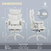 Dowinx Big and Tall Office Chair with Pocket Spring Cushion,High Back Computer Gaming Chairs with Adjustable Armrests and Lumbar Support,Executive Desk Chairs with Footrest(PU Leather,White)