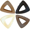 Stylish Medium Small 1.6-Inch Triangle Hair Claw Clips - Set of 4 - Perfect for Long, Short, Thick, and Thin Hair - Versatile Hair Styling Accessories for Women and Girls (Matte White,Tan,Brown,Black)