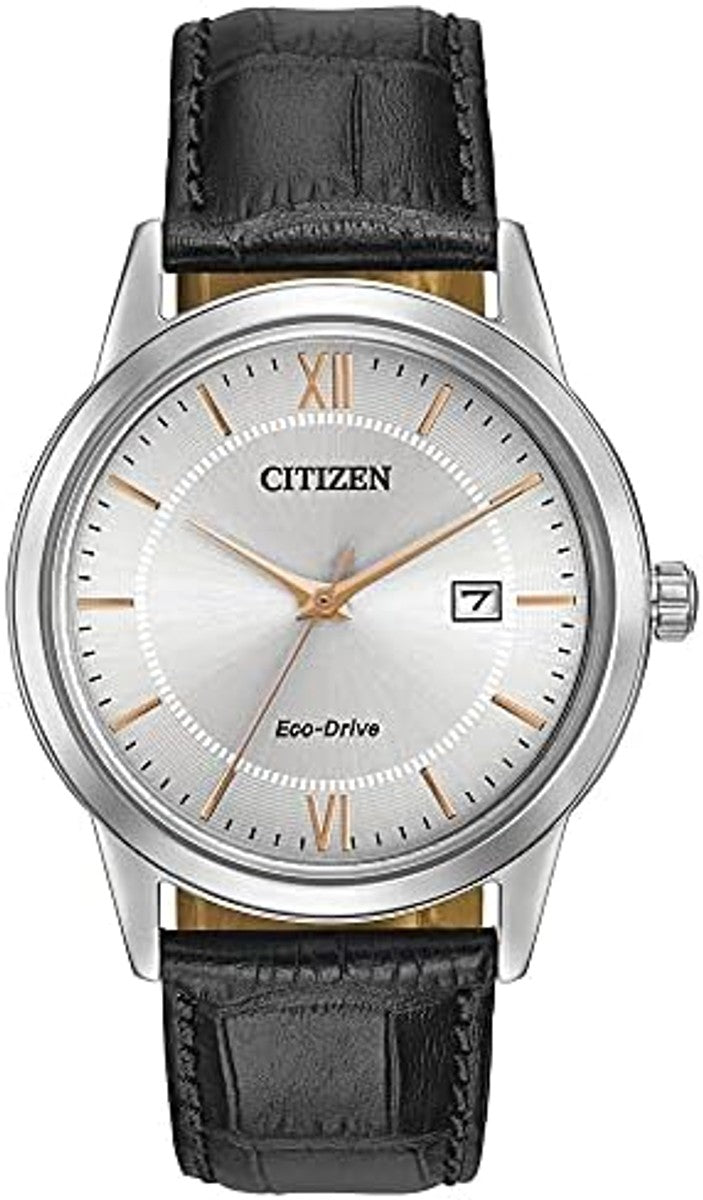 Ofertaza, CITIZEN Men's Classic Eco-Drive Leather Strap Watch, 3-Hand Date