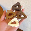 Stylish Medium Small 1.6-Inch Triangle Hair Claw Clips - Set of 4 - Perfect for Long, Short, Thick, and Thin Hair - Versatile Hair Styling Accessories for Women and Girls (Matte White,Tan,Brown,Black)