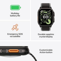 Apple Watch Ultra 3 [GPS + Cellular 49mm] Running & Multisport Smartwatch w/Rugged Titanium Case w/Black Ocean Band. Satellite Communications, Advanced Health & Fitness Tracking