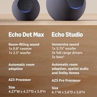 Amazon Echo Dot Max (newest model), Alexa speaker with room-filling sound and nearly 3x bass, Great for living rooms and medium-sized spaces, Designed for Alexa+, Graphite