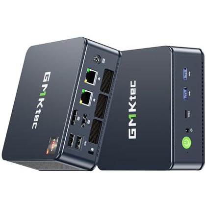 GMKtec M5 Plus Gaming Mini PC Ryzen 7 5825U (Upgraded 7430U/ 5700U), 32GB RAM 1TB SSD Dual NIC LAN 2.5GbE Desktop Computers Office Home, Triple 4K Display, WiFi 6E, USB3.2, USB-C, BT 5.2, DP, HDMI 2.0