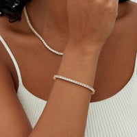 Ofertaza, PAVOI 14K Gold Plated 3mm Cubic Zirconia Classic