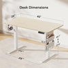 Marsail Electric Standing Desk, 40x24 Inch Adjustable Height Home Office Gaming Desk with 4 Memory Presets, Storage Bag, Stand-Up Desk for Computer Workstations. Headphone Hook,Cable Organizer