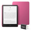 Kindle Paperwhite Essentials Bundle including All-new Kindle Paperwhite (16GB) - Raspberry, Plant-Based Leather Cover - Raspberry, and Power Adapter