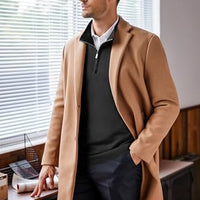 COOFANDY Sweaters con Cierre 1/4 para Hombre, Slim Fit Ligero, Cuello Mock, Pullover Polo Casual