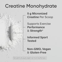 Sports Research Creatine Monohydrate - Ganar músculo magro, mejorar el rendimiento y la fuerza y apoyar la recuperación del entrenamiento* - 5 g de creatina micronizada - 17.46 oz