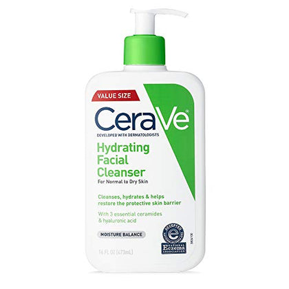 CeraVe Hydrating Face Wash | Daily Facial Cleanser for Dry Skin | Fragrance Free | 16 Fl Oz